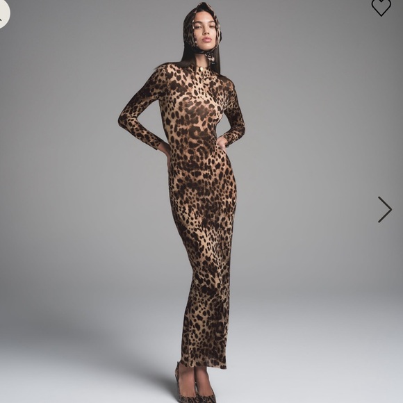 DOLCE&GABBANA X SKIMS MILKY SHEER MOCK NECK LONG DRESS - Picture 3 of 6